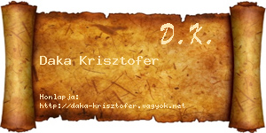 Daka Krisztofer névjegykártya