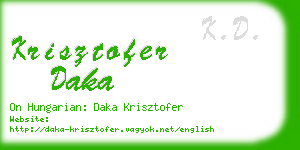 krisztofer daka business card